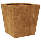 Garden Planter 40x40x40 cm Weathering Steel - Front View