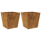 Garden Planters 2 pcs 40x40x40 cm Weathering Steel - Front View