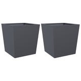 Garden Planters 2 pcs Anthracite 50x50x50 cm Steel - Front View