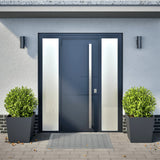 Garden Planters 2 pcs Anthracite 50x50x50 cm Steel - Side View