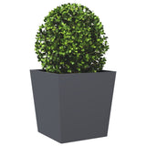 Garden Planters 2 pcs Anthracite 50x50x50 cm Steel - Top-Down View