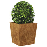 Garden Planter 50x50x50 cm Weathering Steel - Side View