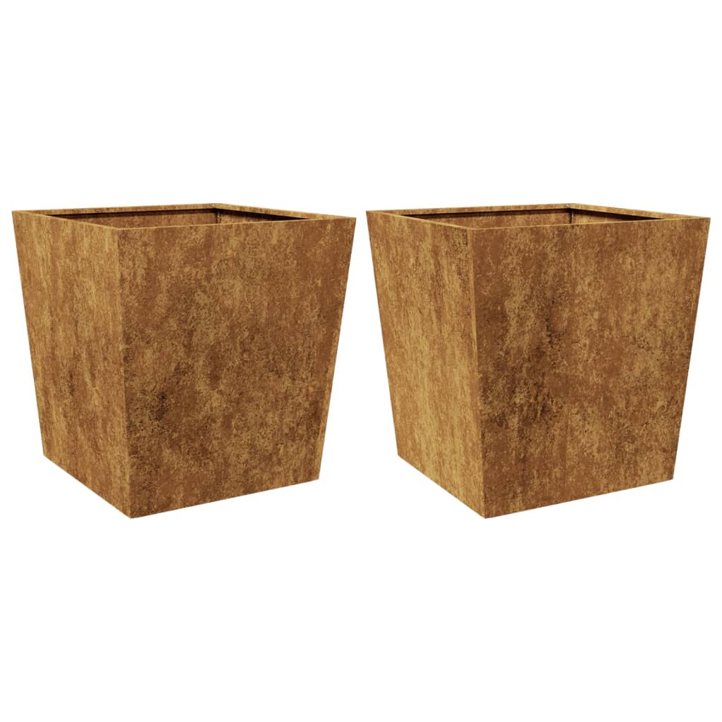 Garden Planters 2 pcs 50x50x50 cm Weathering Steel
