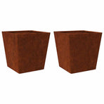 Garden Planters 2 pcs 50x50x50 cm Weathering Steel