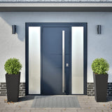 Garden Planters 2 pcs Black 35x35x75 cm Steel - Side View