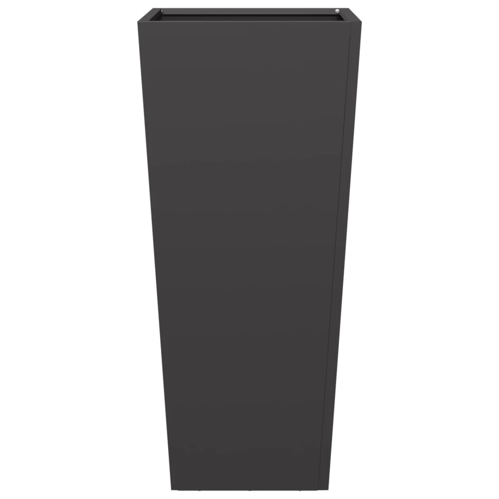 Garden Planters 2 pcs Black 35x35x75 cm Steel
