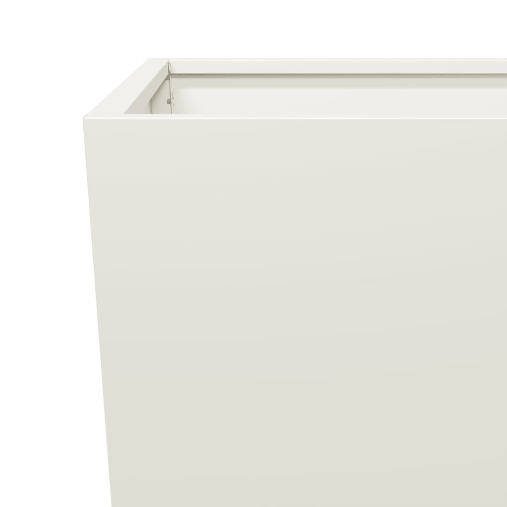 Garden Planters 2 pcs White 35x35x75 cm Steel
