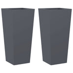Garden Planters 2 pcs Anthracite 35x35x75 cm Steel