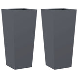 Garden Planters 2 pcs Anthracite 35x35x75 cm Steel - Front View