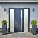 Garden Planters 2 pcs Anthracite 35x35x75 cm Steel - Side View
