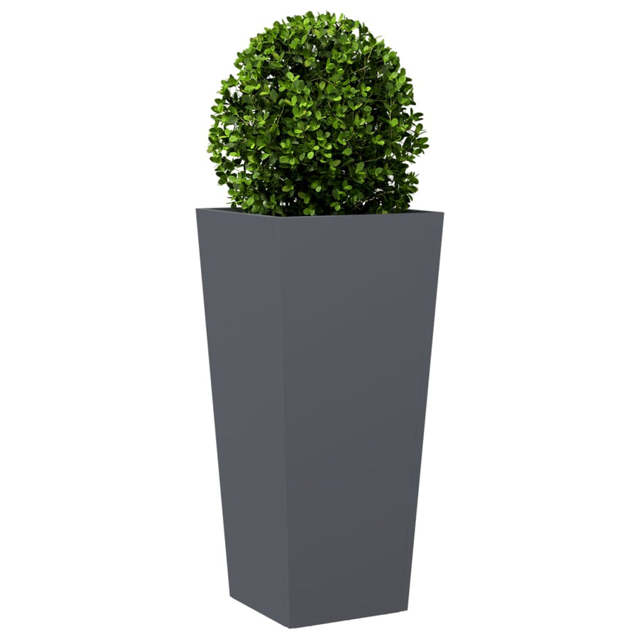 Garden Planters 2 pcs Anthracite 35x35x75 cm Steel