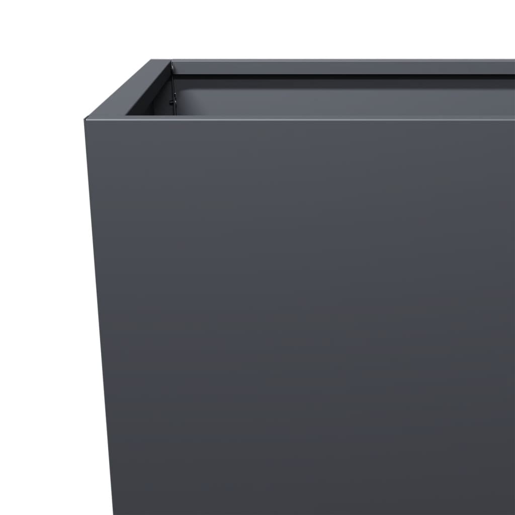 Garden Planters 2 pcs Anthracite 35x35x75 cm Steel