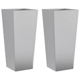 Garden Planters 2 pcs 35x35x75 cm Galvanised Steel