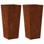 Garden Planters 2 pcs 35x35x75 cm Weathering Steel