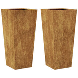 Garden Planters 2 pcs 35x35x75 cm Weathering Steel - Front View