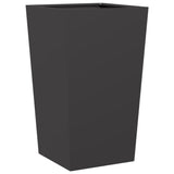 Garden Planter Black 45x45x75 cm Steel - Front View