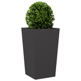 Garden Planter Black 45x45x75 cm Steel - Side View