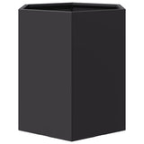 Garden Planters 2 pcs Black Hexagon 46x40x45 cm Steel - Rear View