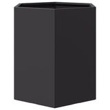 Garden Planters 2 pcs Black Hexagon 46x40x45 cm Steel - Low Angle