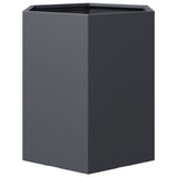 Garden Planters 2 pcs Anthracite Hexagon 46x40x45 cm Steel - Close-Up Angle