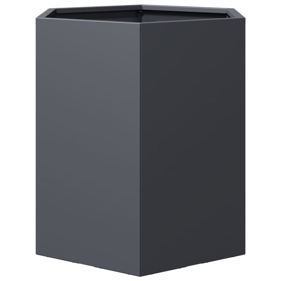 Garden Planters 2 pcs Anthracite Hexagon 46x40x45 cm Steel