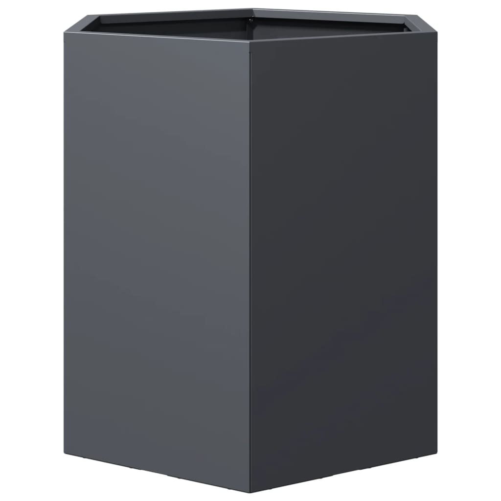 Garden Planters 2 pcs Anthracite Hexagon 46x40x45 cm Steel