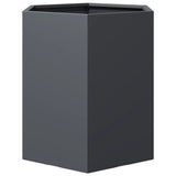 Garden Planters 2 pcs Anthracite Hexagon 46x40x45 cm Steel - Low Angle