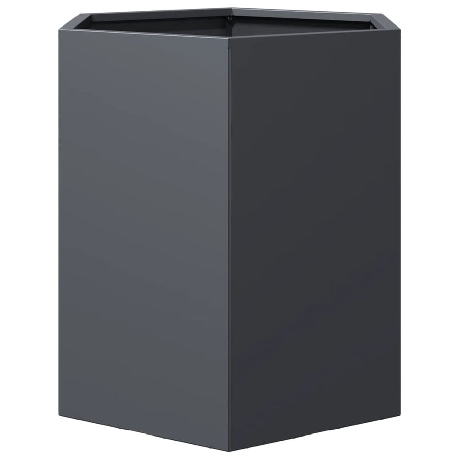 Garden Planters 2 pcs Anthracite Hexagon 46x40x45 cm Steel