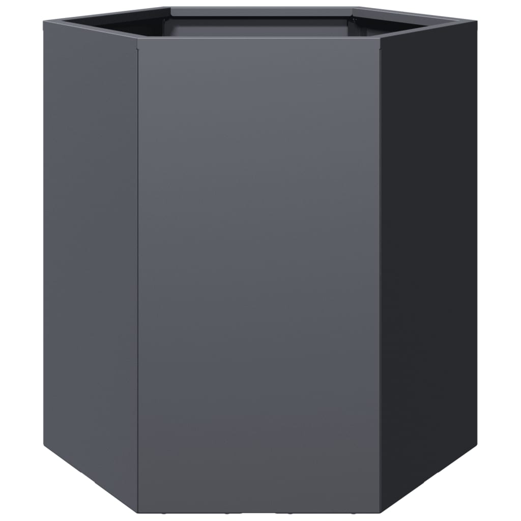 Garden Planters 2 pcs Anthracite Hexagon 46x40x45 cm Steel