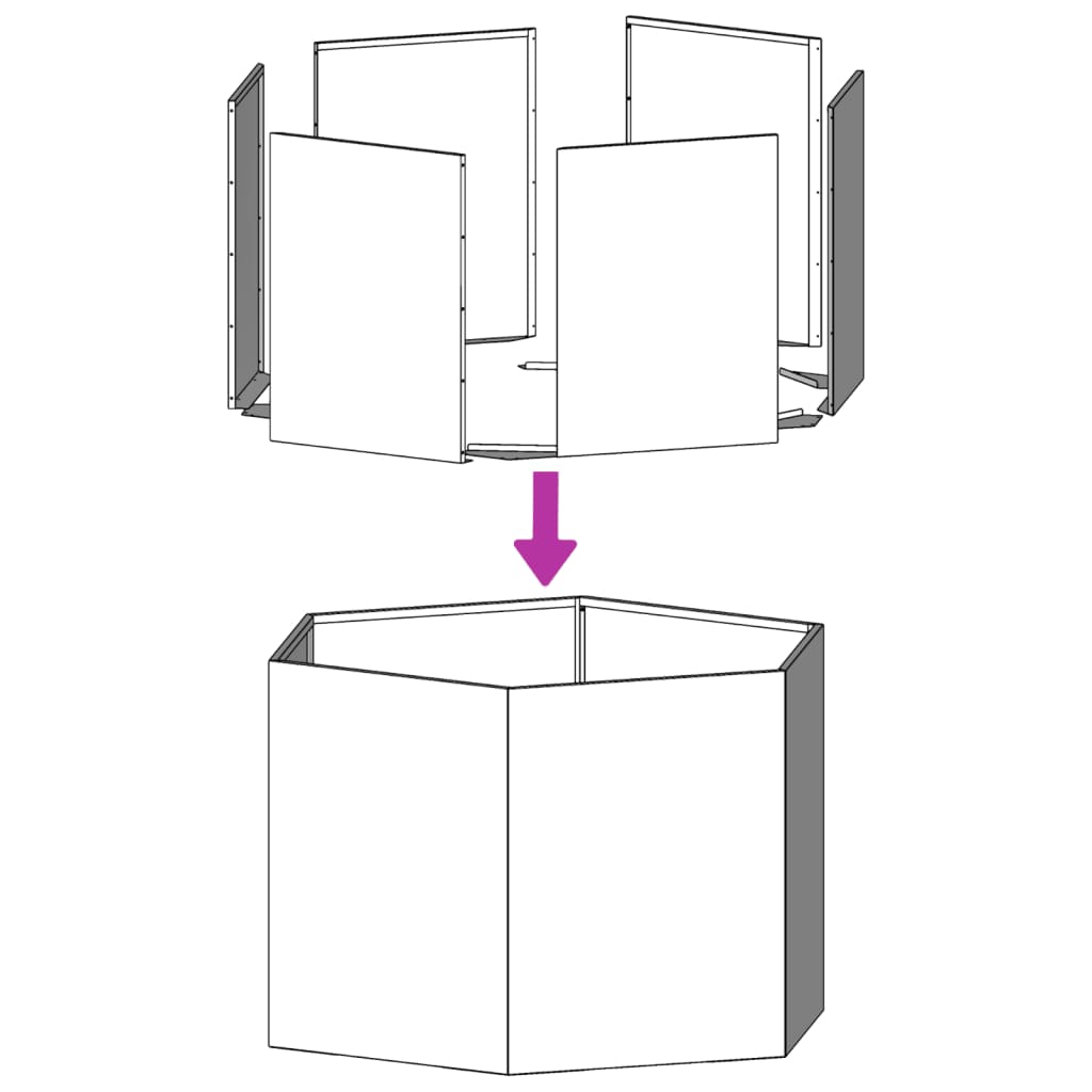 Garden Planters 2 pcs Anthracite Hexagon 46x40x45 cm Steel