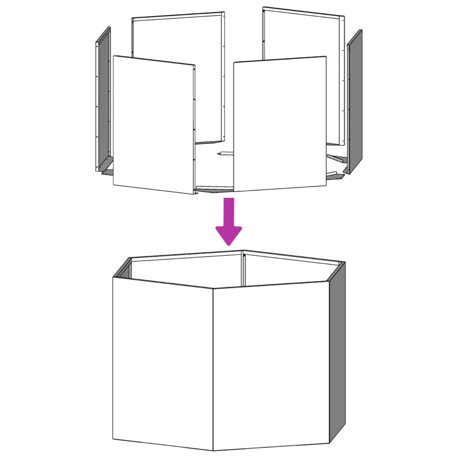 Garden Planters 2 pcs Anthracite Hexagon 46x40x45 cm Steel