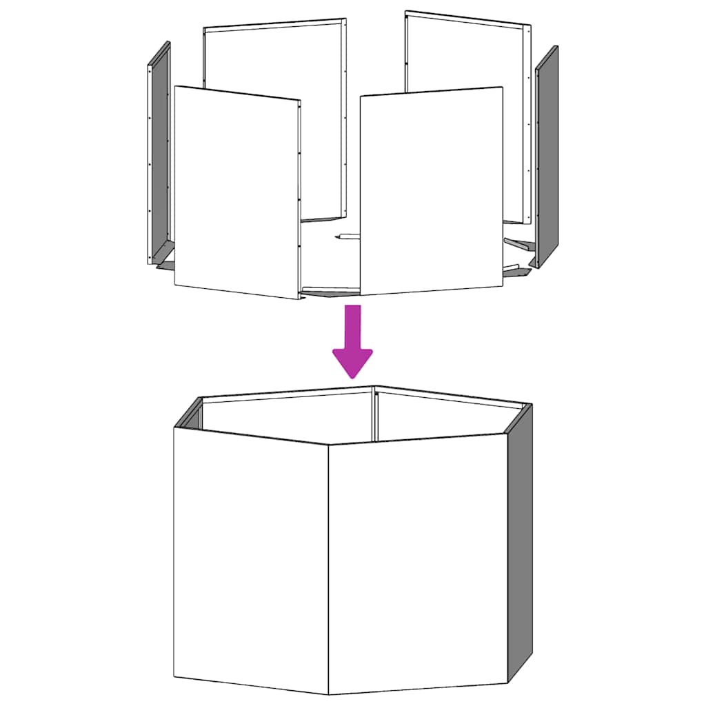 Garden Planters 2 pcs Hexagon 46x40x45 cm Galvanized Steel