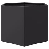 Garden Planter Black Hexagon 69x60x45 cm Steel - Top-Down View