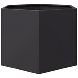 Garden Planter Black Hexagon 69x60x45 cm Steel - 45-Degree Angle