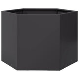 Garden Planter Black Hexagon 69x60x45 cm Steel - Rear View