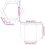Garden Planter Black Hexagon 69x60x45 cm Steel
