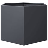 Garden Planter Anthracite Hexagon 69x60x45 cm Steel - Top-Down View