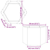Garden Planter Anthracite Hexagon 69x60x45 cm Steel