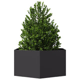 Garden Planter Black Hexagon 104x90x45 cm Steel - Side View