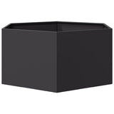 Garden Planter Black Hexagon 104x90x45 cm Steel - 45-Degree Angle