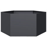 Garden Planter Anthracite Hexagon 104x90x45 cm Steel