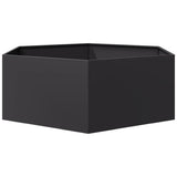 Garden Planter Black Hexagon 138x120x45 cm Steel - 45-Degree Angle