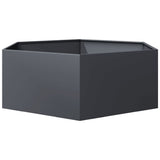 Garden Planter Anthracite Hexagon 138x120x45 cm Steel - Top-Down View