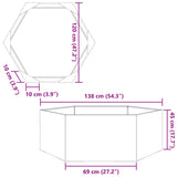 Garden Planter Anthracite Hexagon 138x120x45 cm Steel - Extra Image
