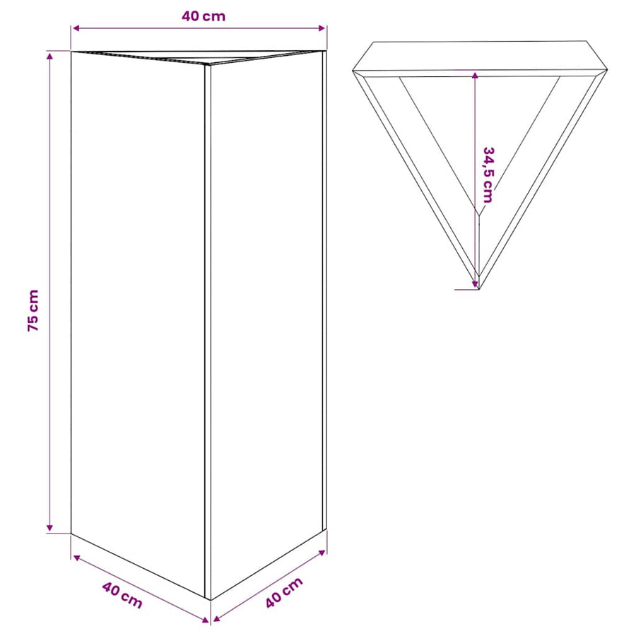 Garden Planter Anthracite Triangular 40x34.5x70 cm Steel
