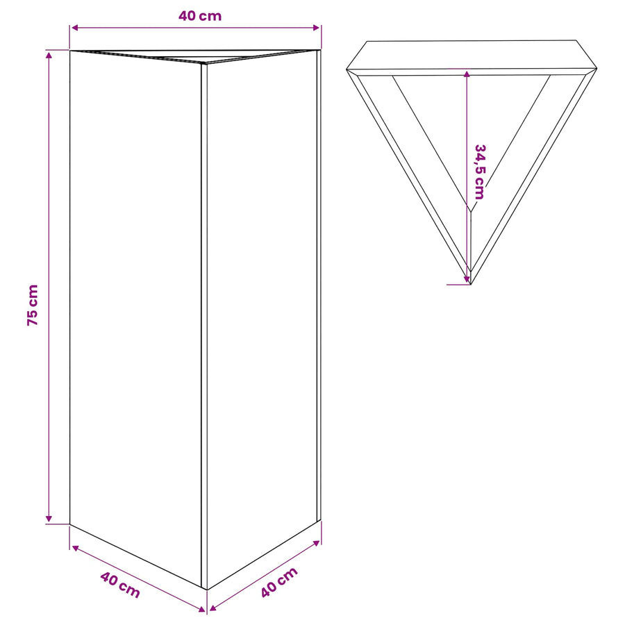 Garden Planter Anthracite Triangular 40x34.5x70 cm Steel
