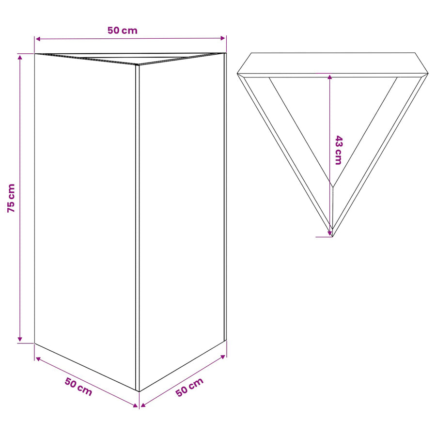 Garden Planter Black Triangular 50x43x75 cm Steel