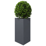 Garden Planter Anthracite Triangular 50x43x75 cm Steel - Side View