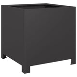 Garden Planters 2 pcs Black 40x40x40 cm Steel - Low Angle