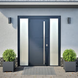 Garden Planters 2 pcs Anthracite 40x40x40 cm Steel - Side View